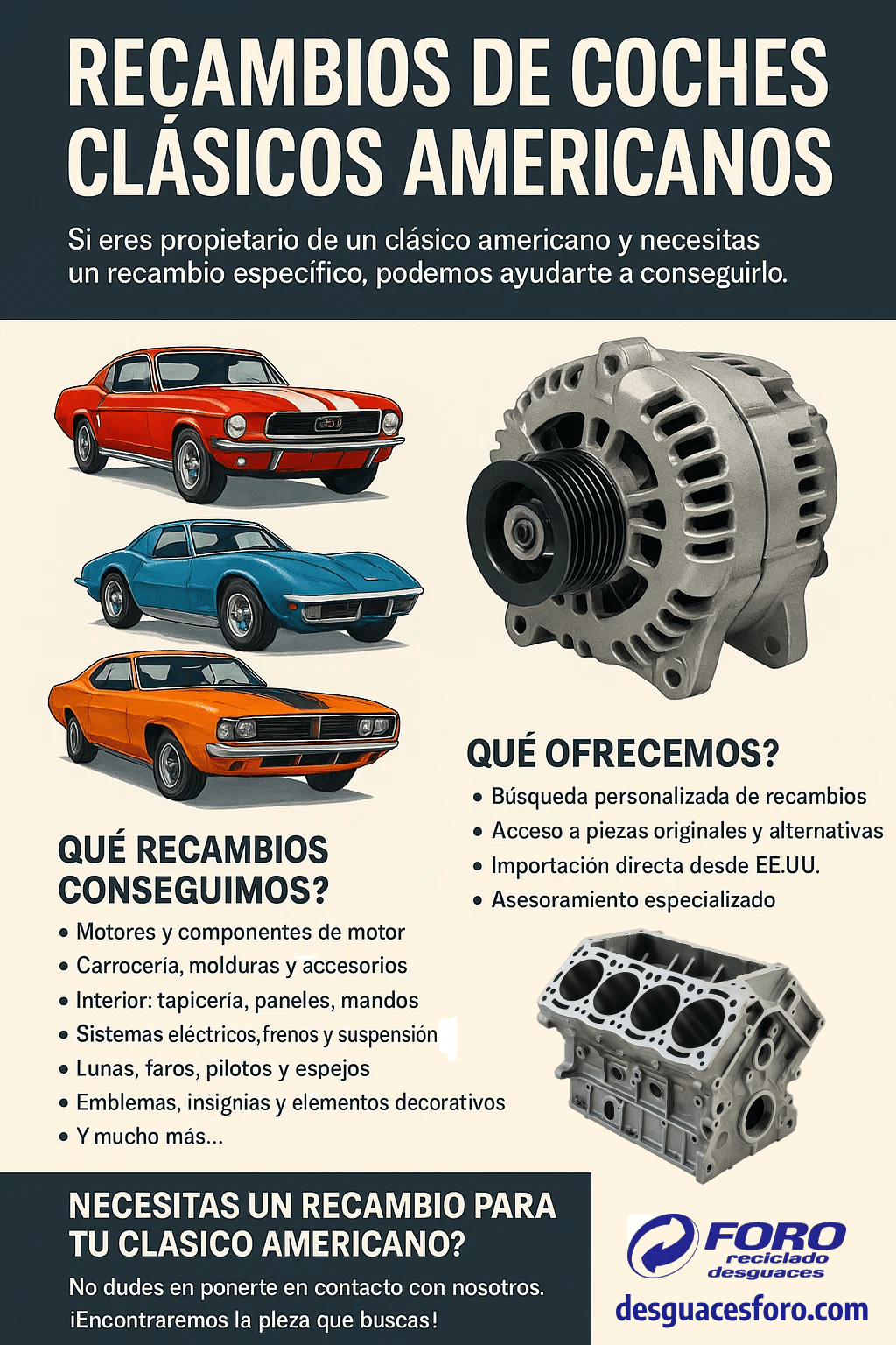 Venta de recambios de coches clásicos americanos